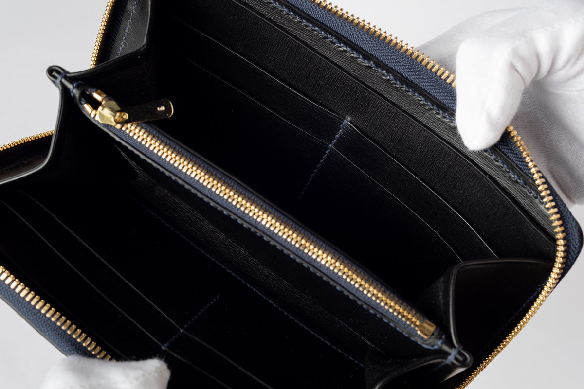 ラウンドファスナー長財布 boxcalf