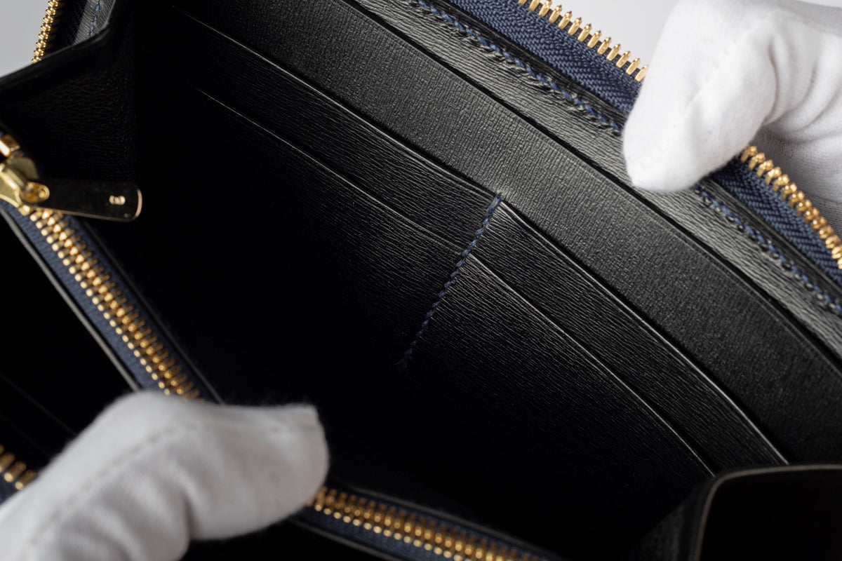 ラウンドファスナー長財布 boxcalf