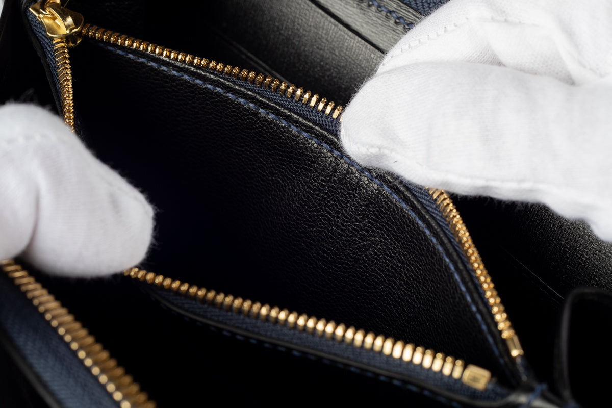 ラウンドファスナー長財布 boxcalf